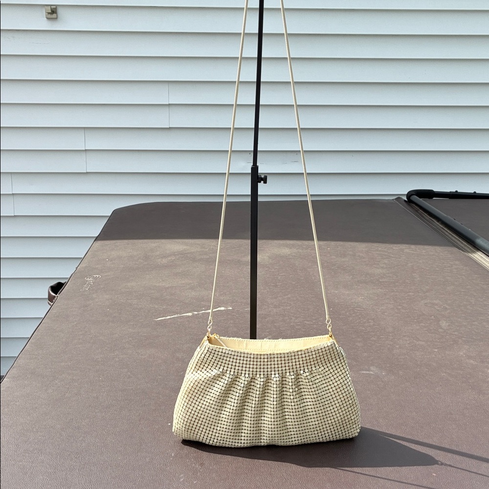 Source Unknown Cream Checkered Crossbody Bag